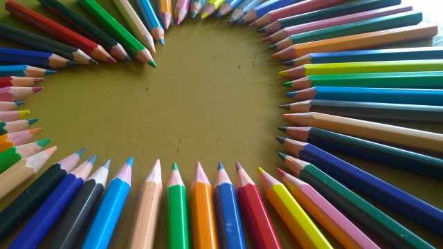 art materials close up color pencil colors